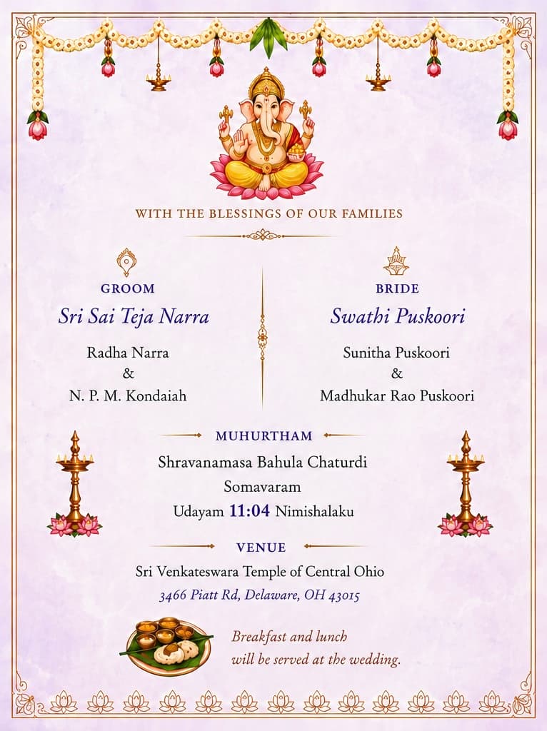 Wedding details, page two