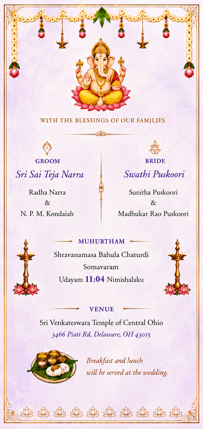 Wedding details, page two